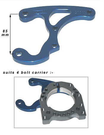 Brakes-Wildkart Caliper Bracket - Blue - 4 Bolt - Proton